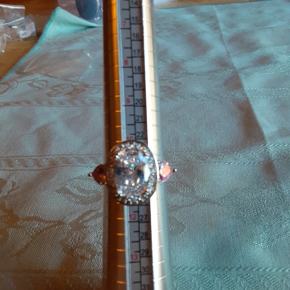 White and Pink Topaz Statement Ring size 11 - Picture 3 of 7